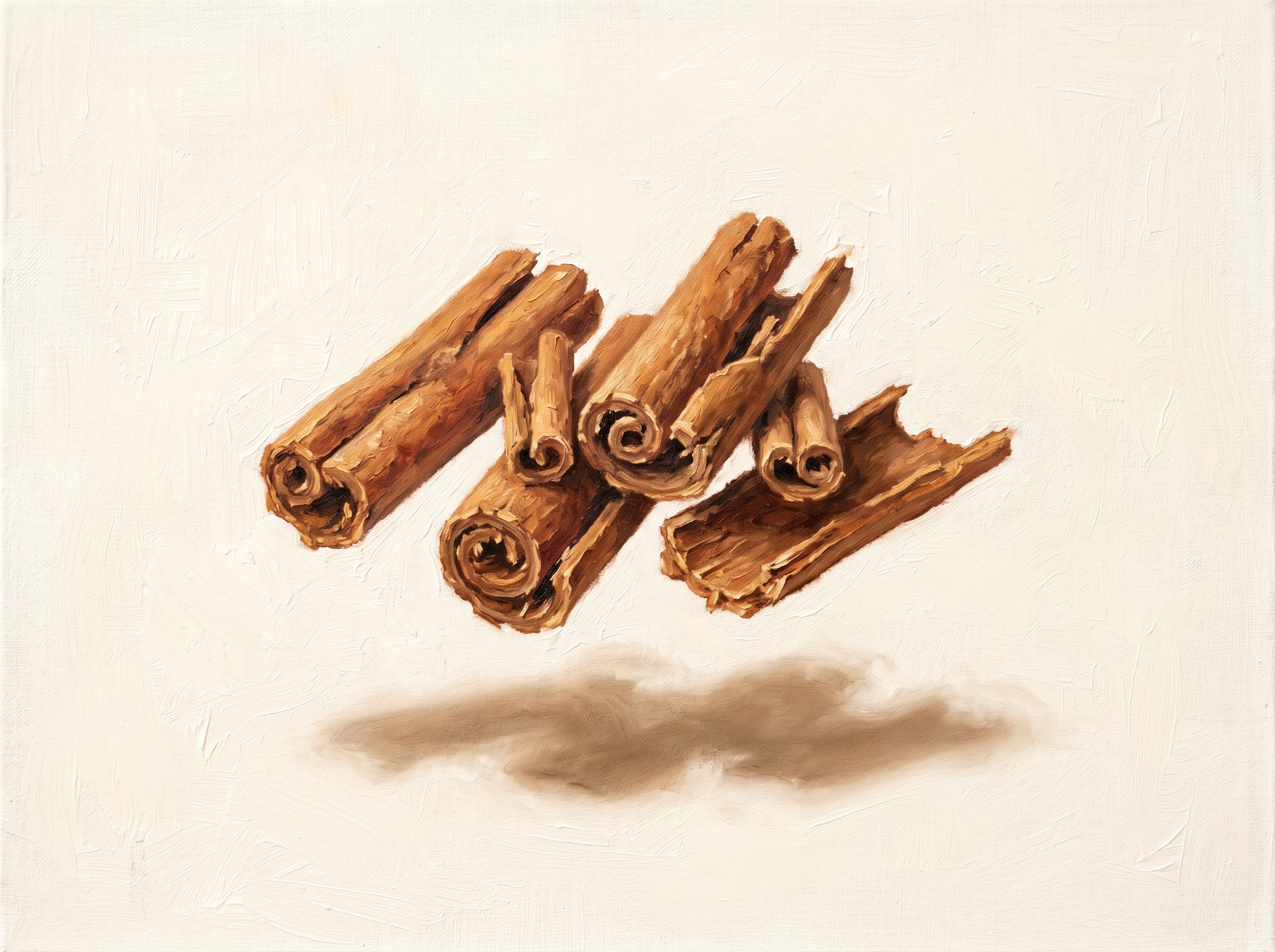 Cinnamon sticks, illustrated